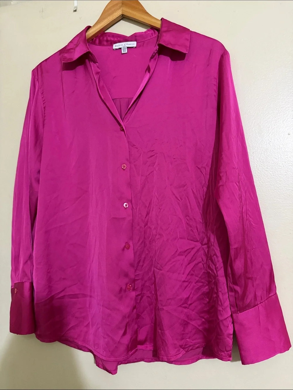 Maison d’ Amélie satin button down shirt